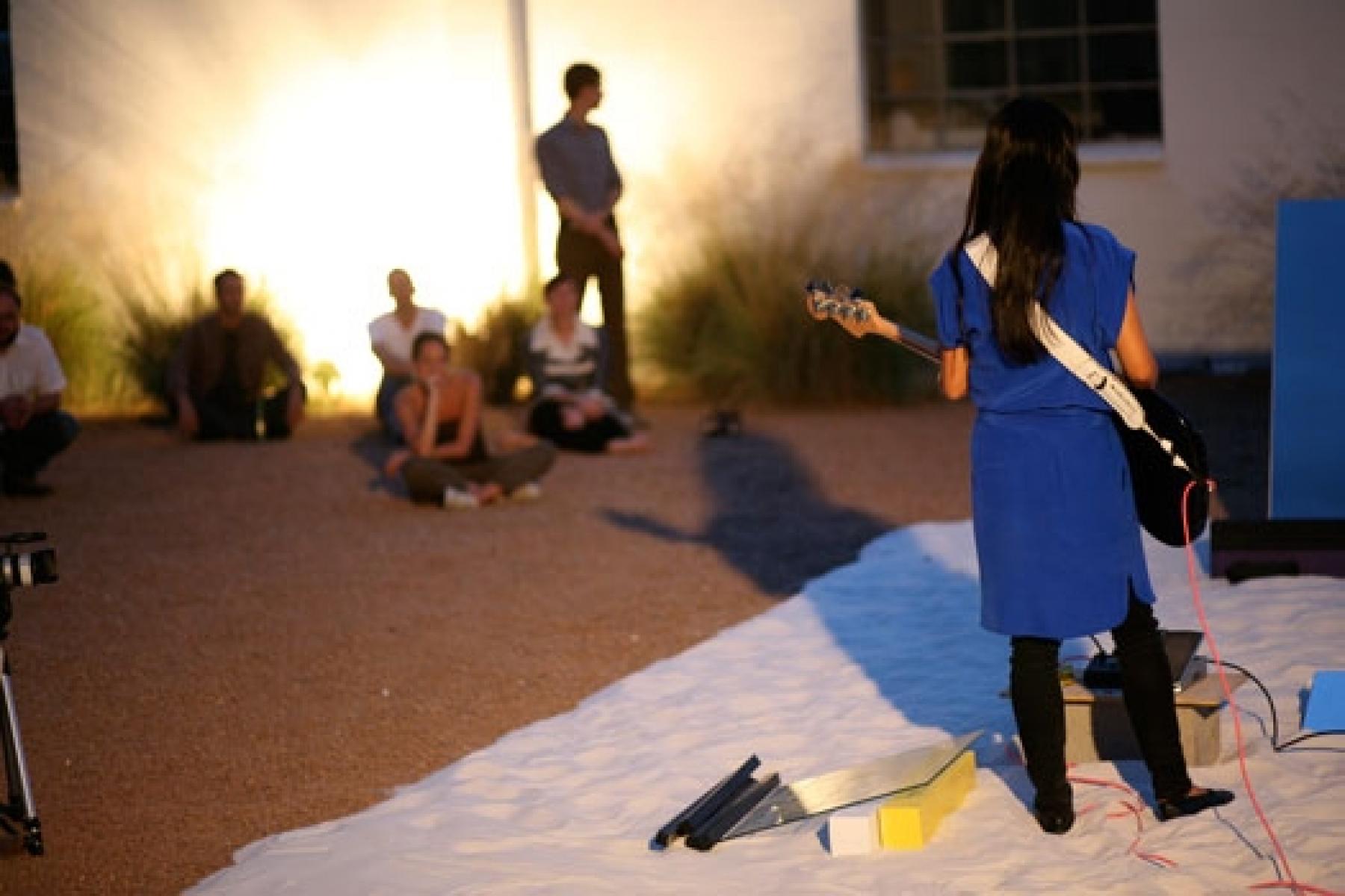 Mika Tajima/New Humans performing at the opening reception of Every Revolution Is a Roll of the Dice