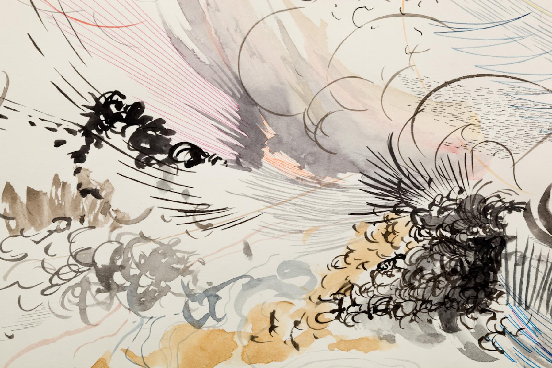 JULIE MEHRETU, Untitled (detail), 2005