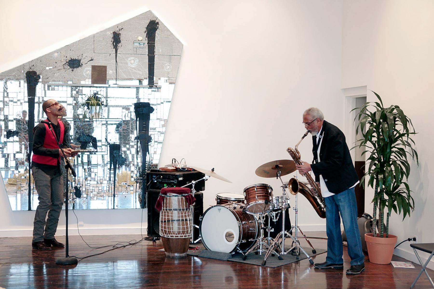 Kahil El'Zabar and Hamiet Bluiett, 8 March 2013. Photo by Lesley Brown.