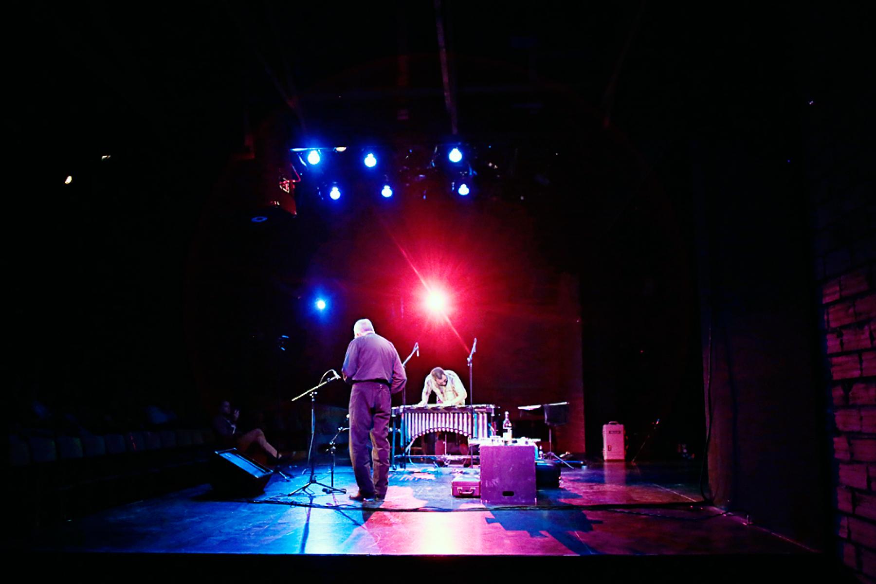 Peter Brötzmann & Jason Adasiewicz, 18 September 2012. Photo by Lesley Brown.