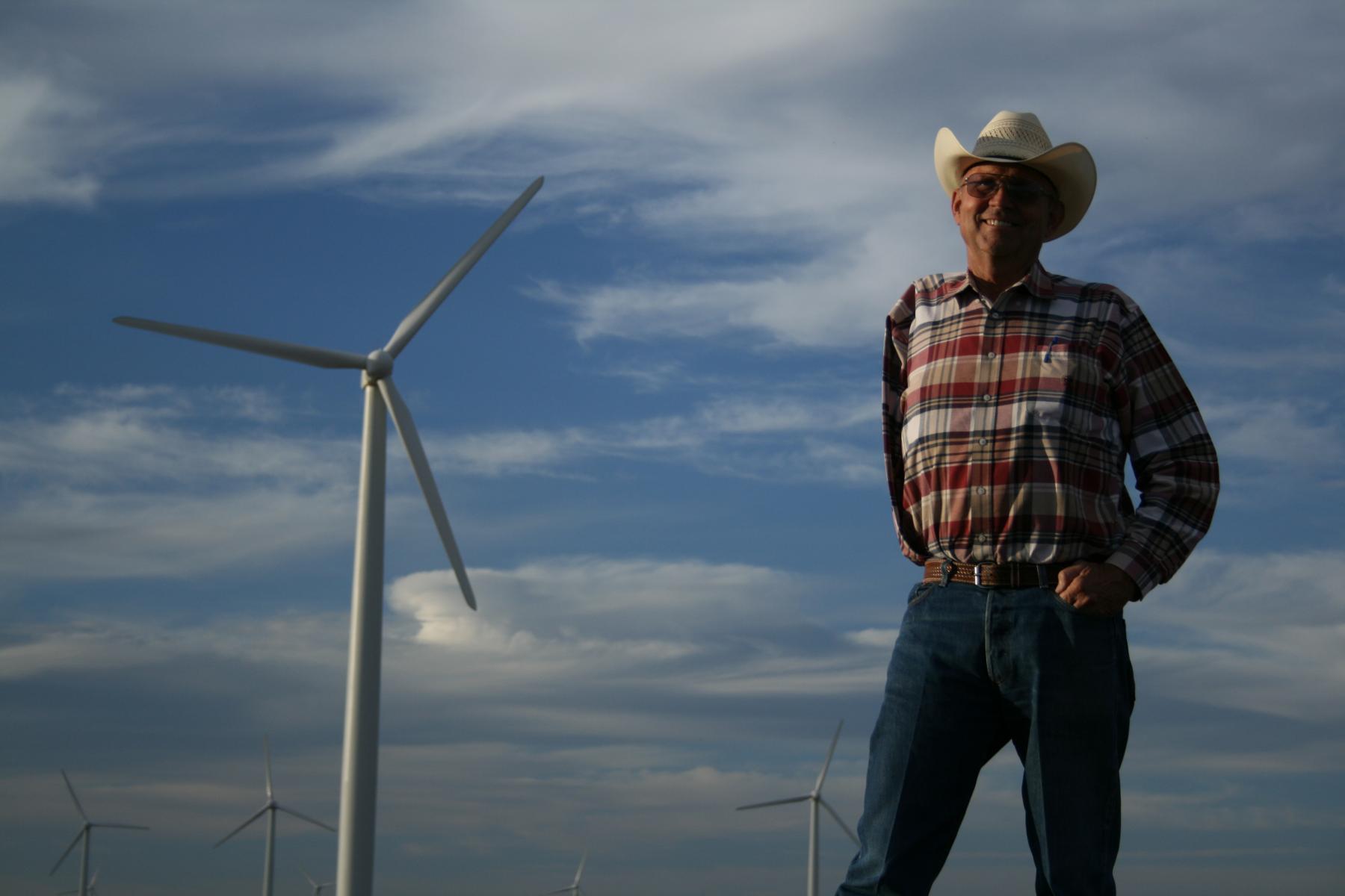From Carbon Nation: Cliff Etheredge, West Texas Wind Farmer. Photo by Peter Byck.