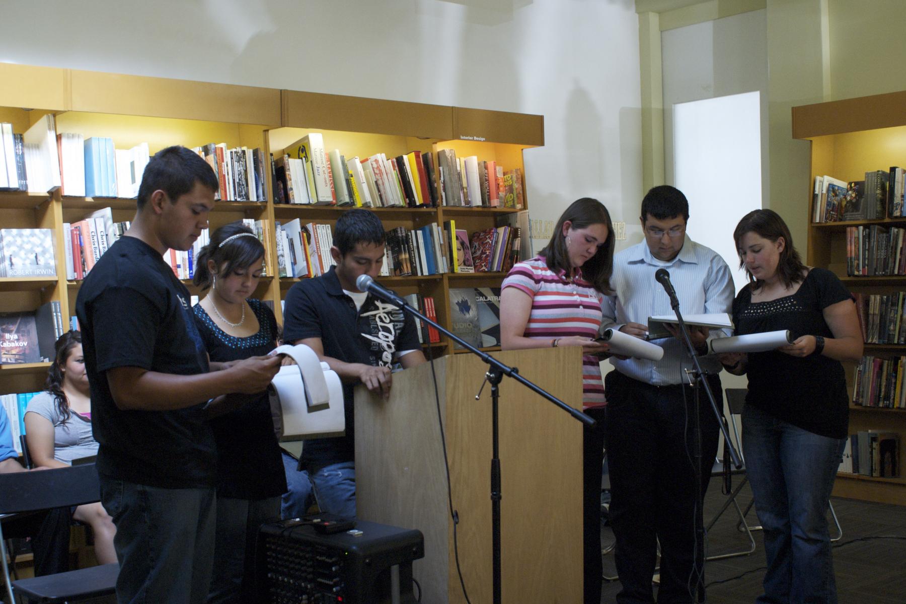 Marfa students reading their poetry