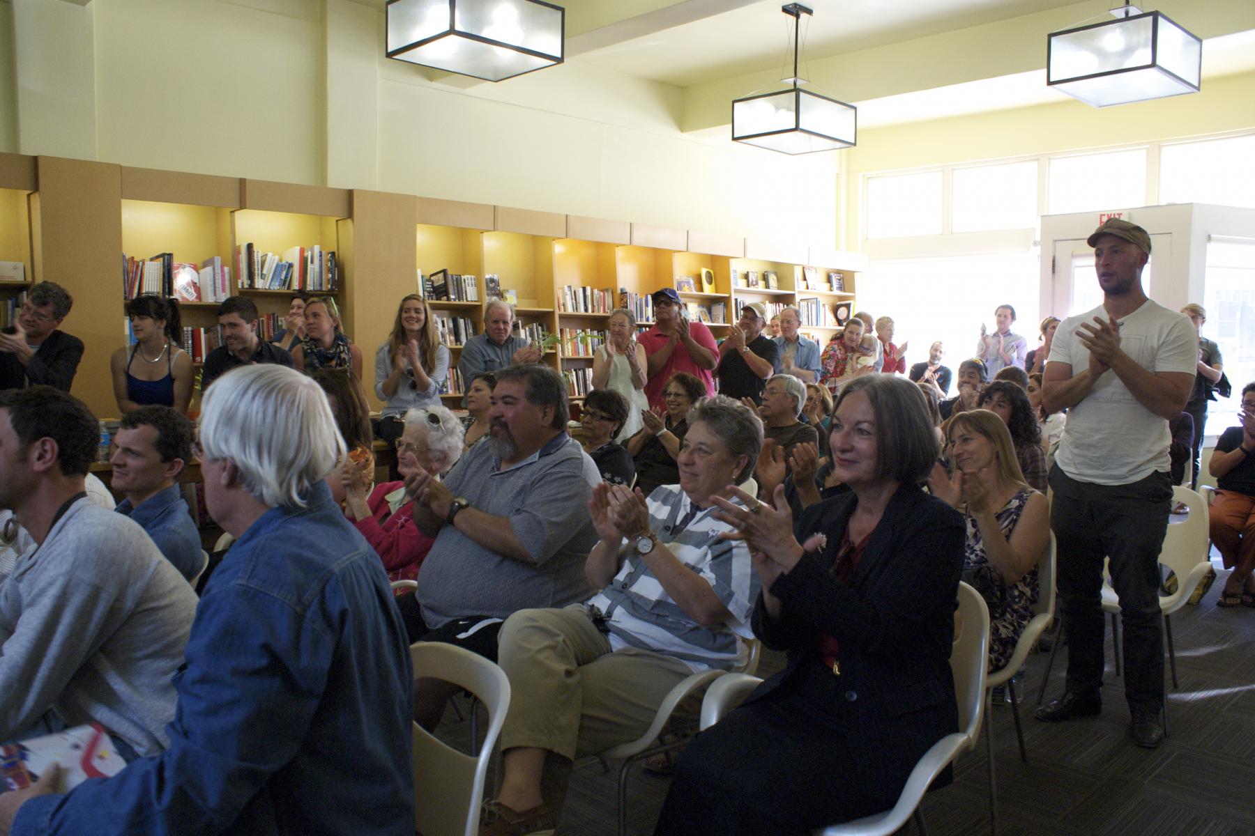 The audience at the poetry reading