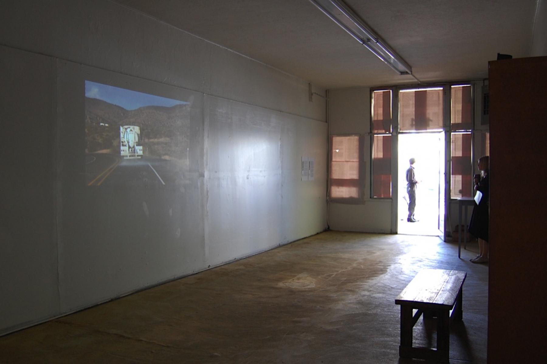 Installation view of Teresa Margolles's Irrigación at El Paso's Chalk the Block, 14-16 October 2011.