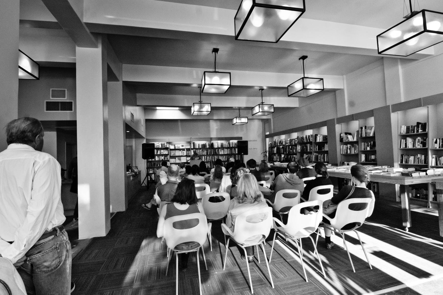 Dan Tague reading from Bon Enfants at the Marfa Book Company. Photo by Lacey Jones.