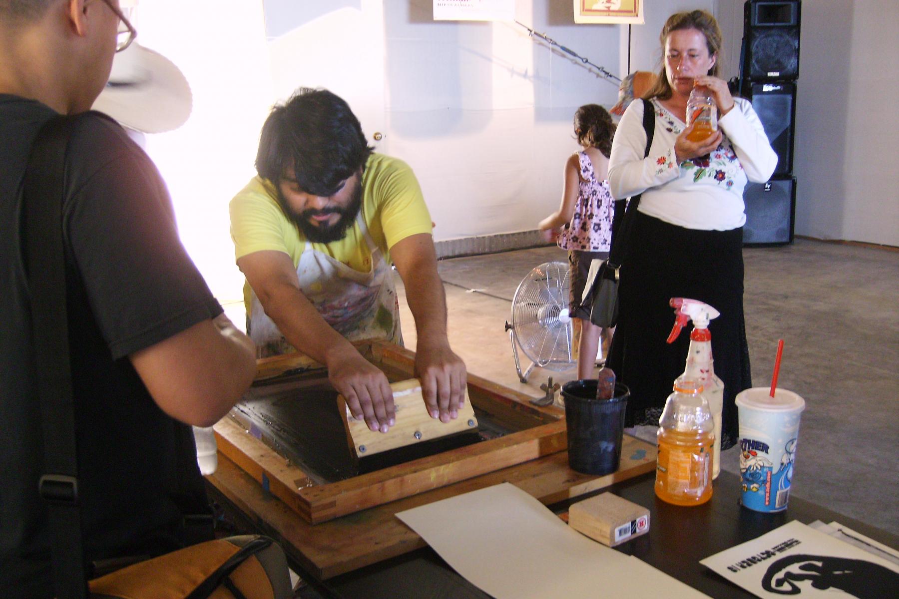 Screenprinting demonstration at Liberty Hall