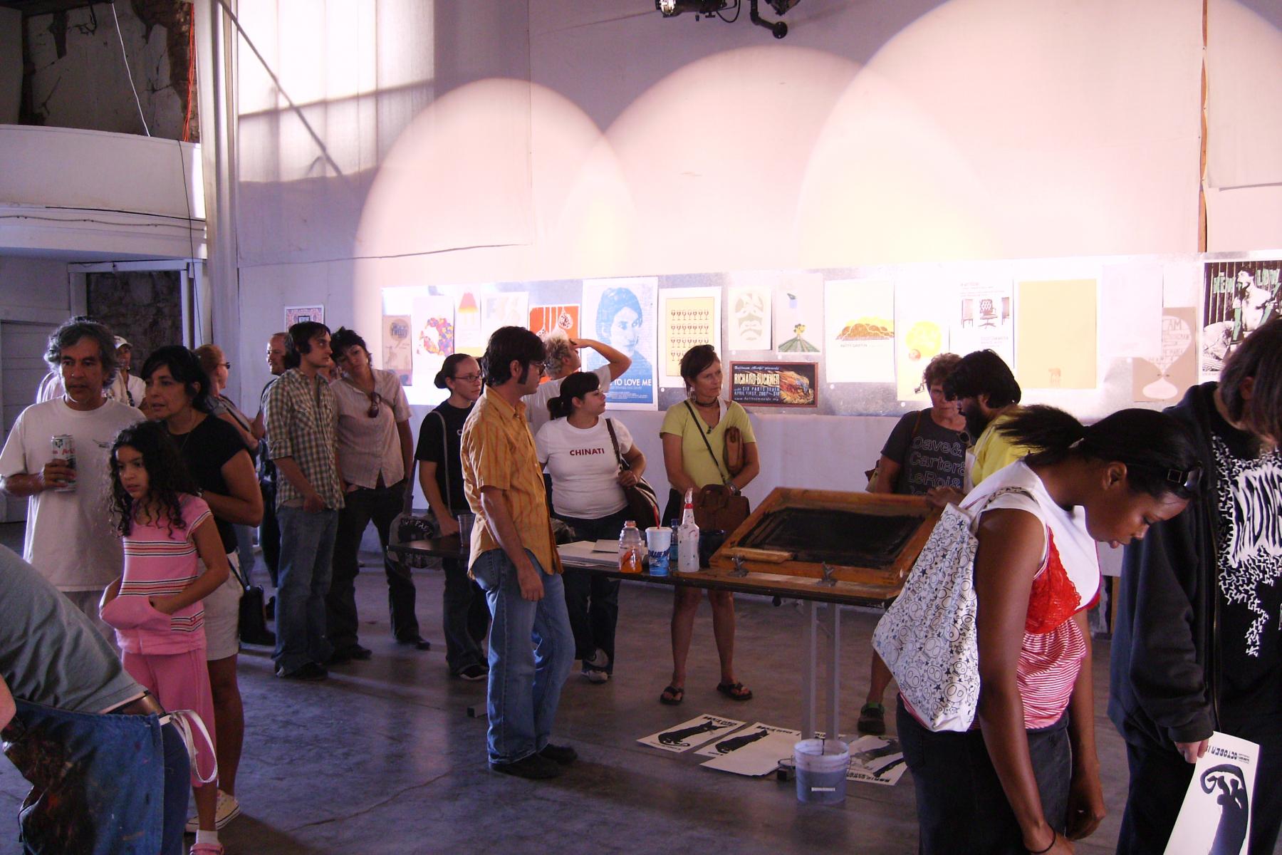 Postermaking demo at Liberty Hall