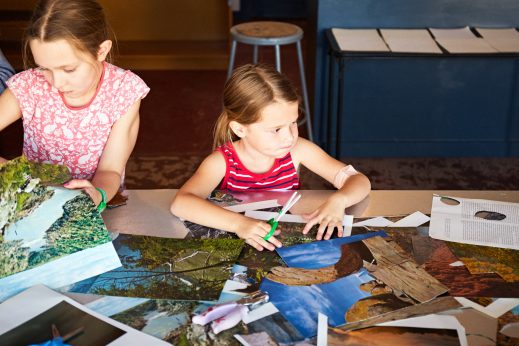 Matt Craven's children's collage workshop at Marfa Studio of Arts, March 11, 2017. Photo by John Vogler.