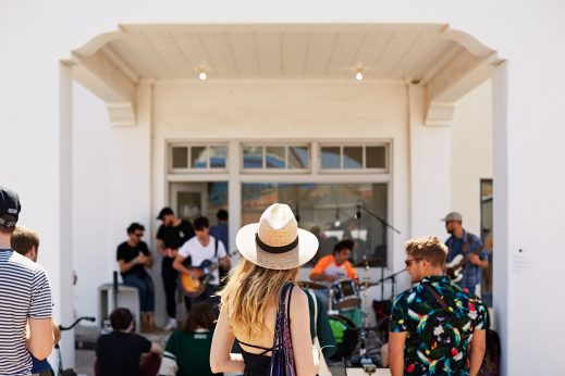No Nombres performing outside Marfa Public Radio, March 11, 2017. Photo by John Vogler.