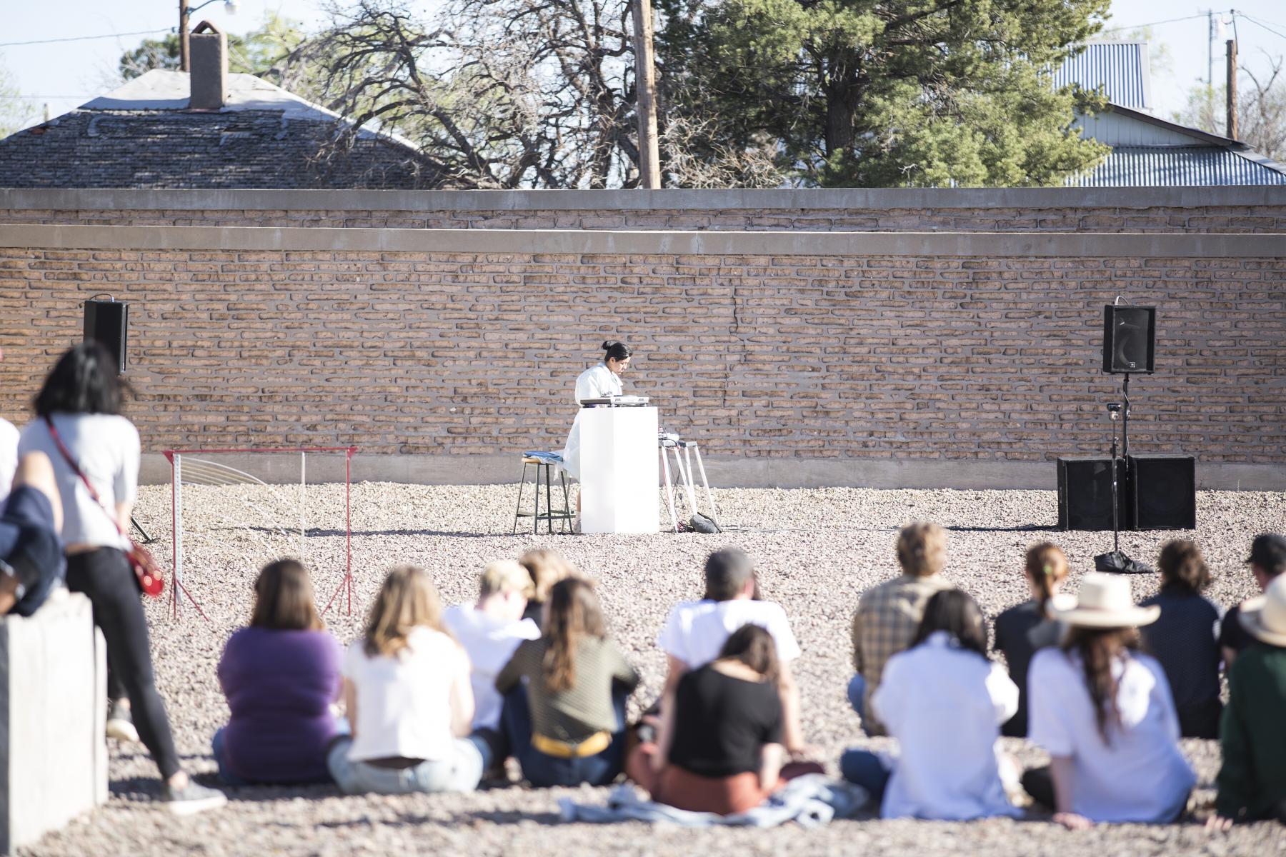 Maria Chavez performing at Judd Foundation, March 12, 2016. Photo by Alex Marks. Courtesy of Judd Foundation.