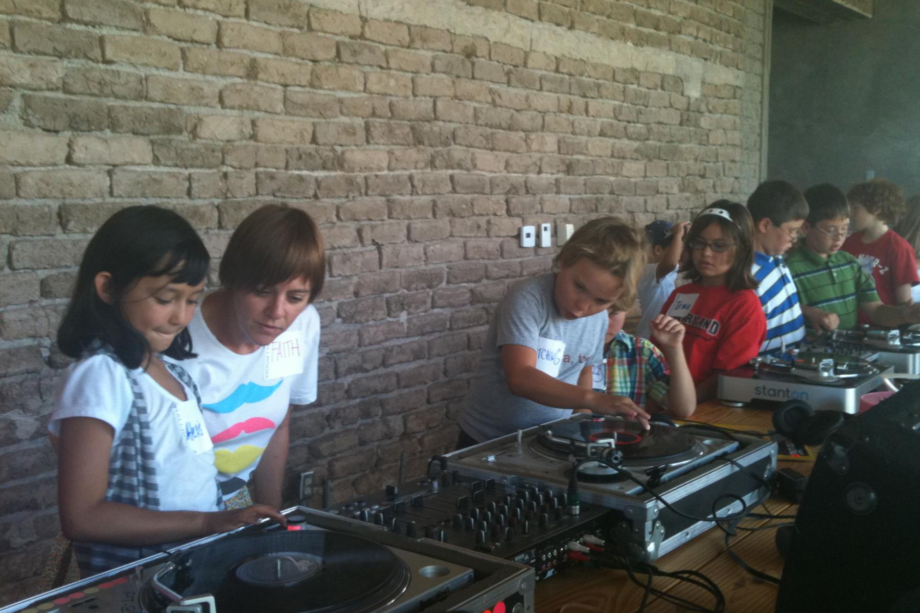 Instructor Faith Gay and students at 2011 DJ Camp. Photo by JD DiFabbio.